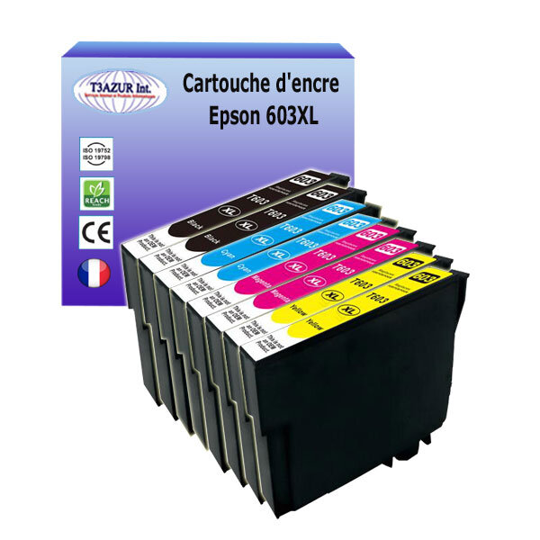 8 cartouches compatibles avec  epson 603 xl pour epson xp-3100 xp-3105 xp-3150 xp-3155  xp-4100 xp-4105 xp-4150 xp-4155