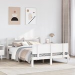 vidaXL Cadre de lit avec tête de lit sans matelas blanc 150x200 cm