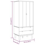 vidaXL Garde-robe OTTA Marron et blanc 76 5x53x172 cm Bois massif pin
