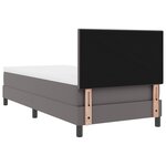 vidaXL Lit Box Spring avec matelas gris  100 x 200 cm  simili cuir