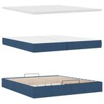 VidaXL Cadre de lit ottoman avec matelas bleu 200x200cm tissu