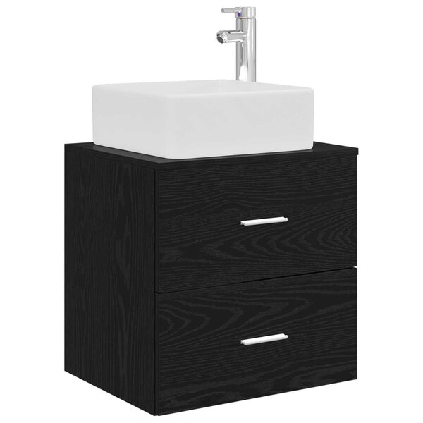 vidaXL Vanité de lavabo mural Chêne noir 49 5 x 41 x 63 cm