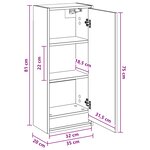 vidaXL Meuble de lavabo mural Chêne fumé 35 x 20 x 81 cm