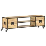 vidaXL Meuble TV 130x30x39 cm Bois massif de manguier