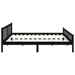 vidaXL Cadre de lit Noir Bois massif 200x200 cm