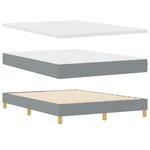 vidaXL lit à ressort avec matelas & LED gris clair 140x200 cm en tissu