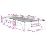 vidaXL Cadre de lit 100x200 cm en bois de pin massif