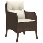 vidaXL Ensemble à manger de jardin 5 Pièces et coussins marron poly rotin