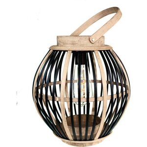 Lampe solaire en bambou Olivie - Noir