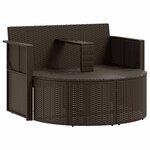 vidaXL Canapé de jardin Marron et rouge 168 x 168 x 180 cm polyrotin