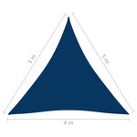 vidaXL Voile de parasol Tissu Oxford triangulaire 4x5x5 m Bleu