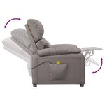 vidaXL Fauteuil de massage Taupe Tissu