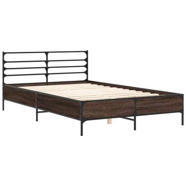 vidaXL Cadre de lit sans matelas chêne marron 135x190 cm