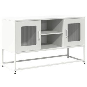 vidaXL Meuble TV blanc 100 5x39x60 5 cm acier