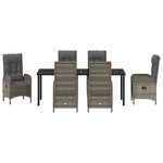 vidaXL Set de salle à manger de jardin 7 pièces en gris poly rattan