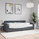 vidaXL Lit de jour avec matelas gris foncé 100x200 cm velours