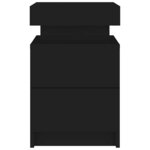 vidaXL Tables de chevet avec lumières LED 2 Pièces noir 35x39x55 cm