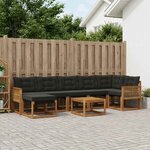 vidaXL Ensemble de canapés d'extérieur 8 pc Naturel et noir