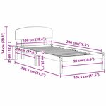 vidaXL Cadre de Lit avec Tête de Lit Blanc 100x200 cm Bois Massif Pin