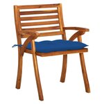 vidaXL Chaises de jardin avec coussins lot de 4 Bois de teck solide