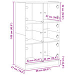 vidaXL Buffet haut avec portes blanc 68x37x109 cm bois d'ingénierie