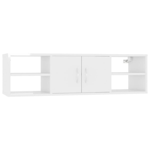vidaXL Étagère murale Blanc brillant 102x30x29 cm Bois d’ingénierie