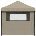 vidaXL Tente de réception pliable escamotable 4 parois latérales taupe