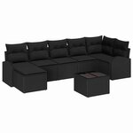 vidaXL Ensemble de canapé de jardin 8 Pièces Noir Poly rotin