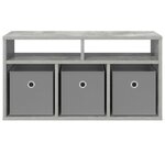 vidaXL Basboard avec tiroir Gris béton 72 x 22 5 x 38 cm