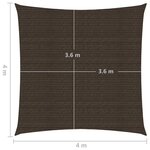 vidaXL Voile d'ombrage 160 g/m² Marron 4x4 m PEHD