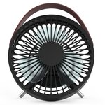 Perel ventilateur à usb portable noir et marron