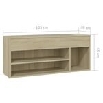 vidaXL Banc à chaussures Chêne sonoma 105x30x45 cm Bois d'ingénierie