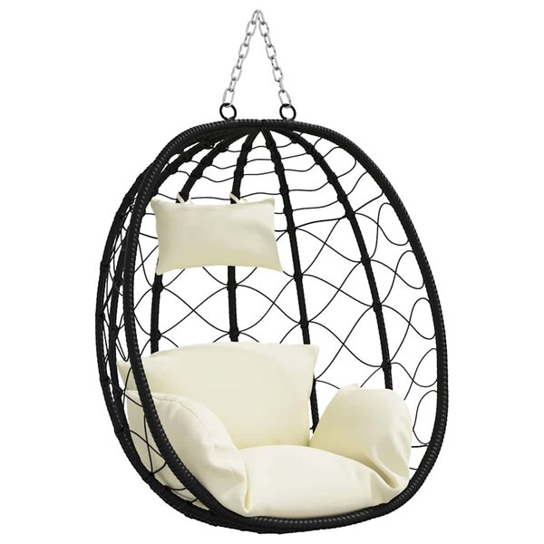 vidaXL Chaise suspendue Blanc crème 91 5 x 60 x 110 cm polyrotin