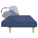vidaXL Canapé-lit à 2 places bleu tissu