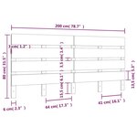vidaXL Tête de lit Blanc 200x3x80 cm Bois massif de pin