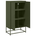 vidaXL Buffet haut vert olive 68 5x38 5x123 5 cm acier