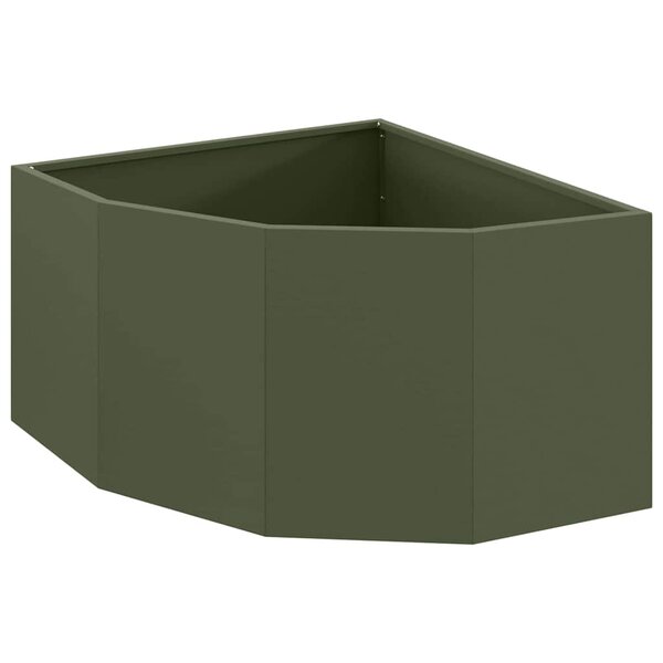 vidaXL Jardinière d'Angle Vert olive 60 x 60 x 35 cm Acier