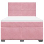 vidaXL Sommier à lattes de lit avec matelas Rose 140x190 cm Velours