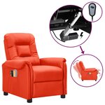 vidaXL Fauteuil de massage électrique Rouge Similicuir