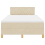 vidaXL Lit boxspring avec matelas Crème 120 x 190 cm tissu