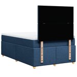 vidaXL Sommier à lattes de lit avec matelas bleu 120x190 cm tissu