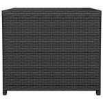 vidaXL Table à thé dessus en verre Noir Résine tressée verre trempé