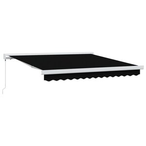 vidaXL Auvent Rétractable Noir 300 x 250 cm Tissu et Métal