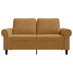 vidaXL Canapé à 2 places Marron 120 cm Velours