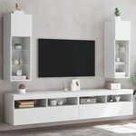 vidaXL Meubles TV avec lumières LED 2 Pièces blanc 30 5x30x90 cm