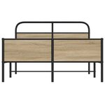 vidaXL Cadre de lit sans matelas 135x190 cm chêne sonoma