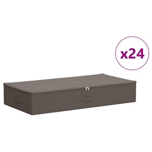 vidaXL Boîte de rangement 24 Pièces Gris 100 x 50 x 18 cm Tissu intissé