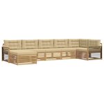 vidaXL Ensemble de canapés d'extérieur 7 pc Blanc et Beige