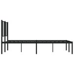 vidaXL Cadre de lit métal avec tête de lit noir 140x190 cm
