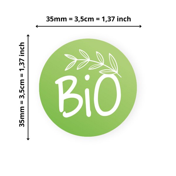 500 Etiquettes Bio Rondes Autocollantes en rouleau - Ø 35 mm  - Bio - 1 rouleau de 500 Stickers pour entrepreneurs  smallbusiness  DIY  scrapbooking.